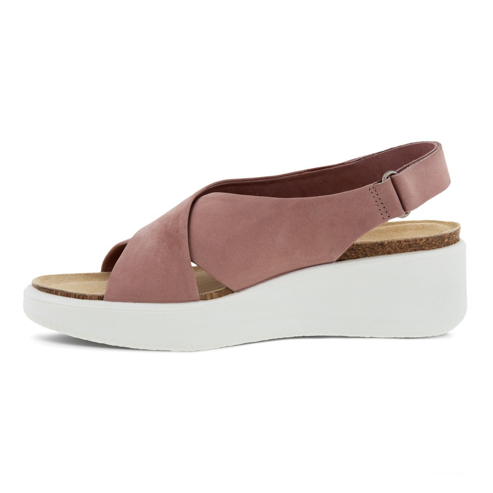 Sandalias Mujer - ECCO Flowt Wedge Cork - Rosas - FKZ658413